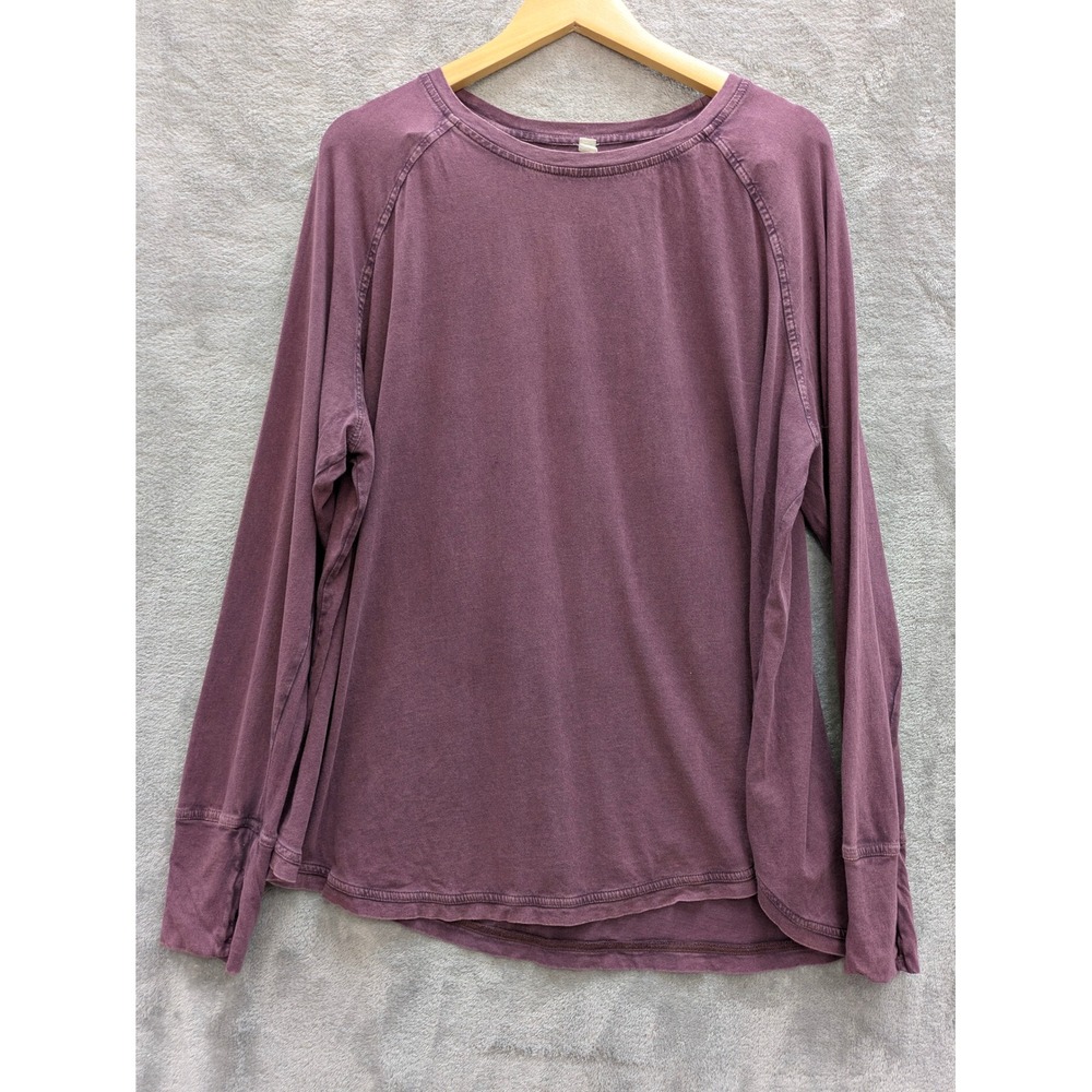 Gorpcore Long Sleeve Tee Womens L Z by Zella Purple Raglan Cotton Shirt
